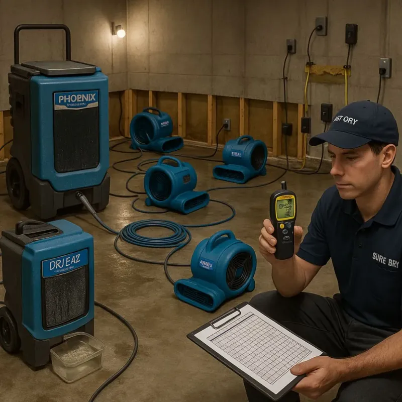 Structural Drying and Dehumidification process in Lake Darby, OH